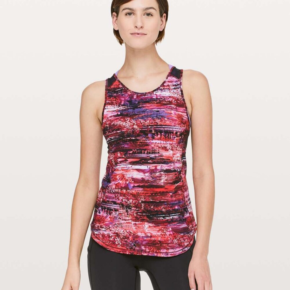lululemon athletica Red and Pink Patterned Tank Top